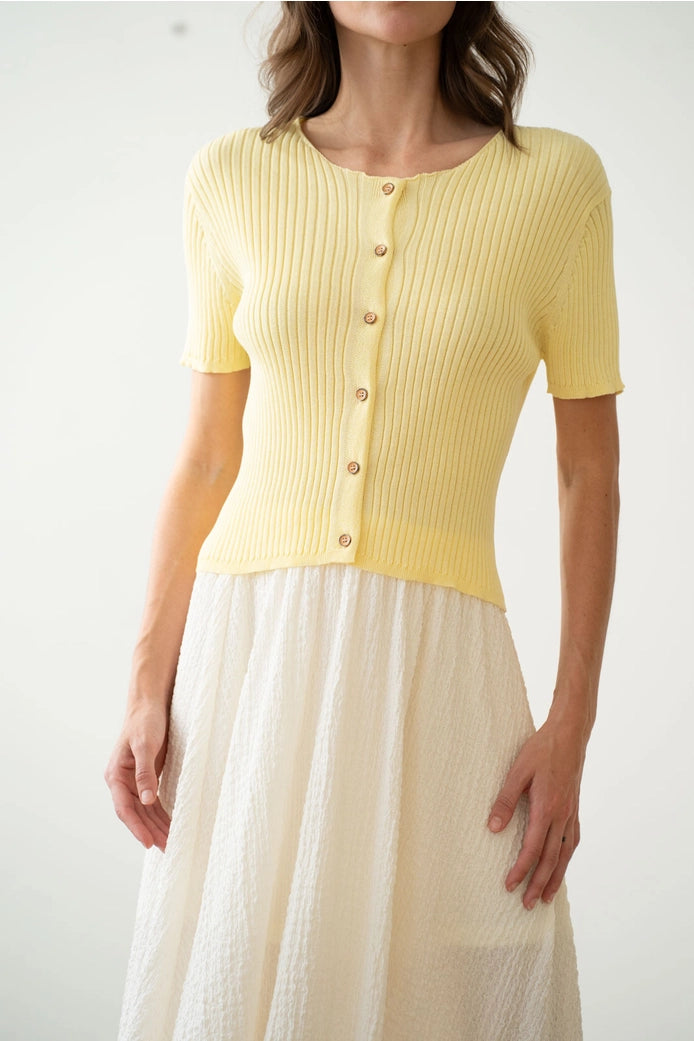 Sunny Button Up Knit Top