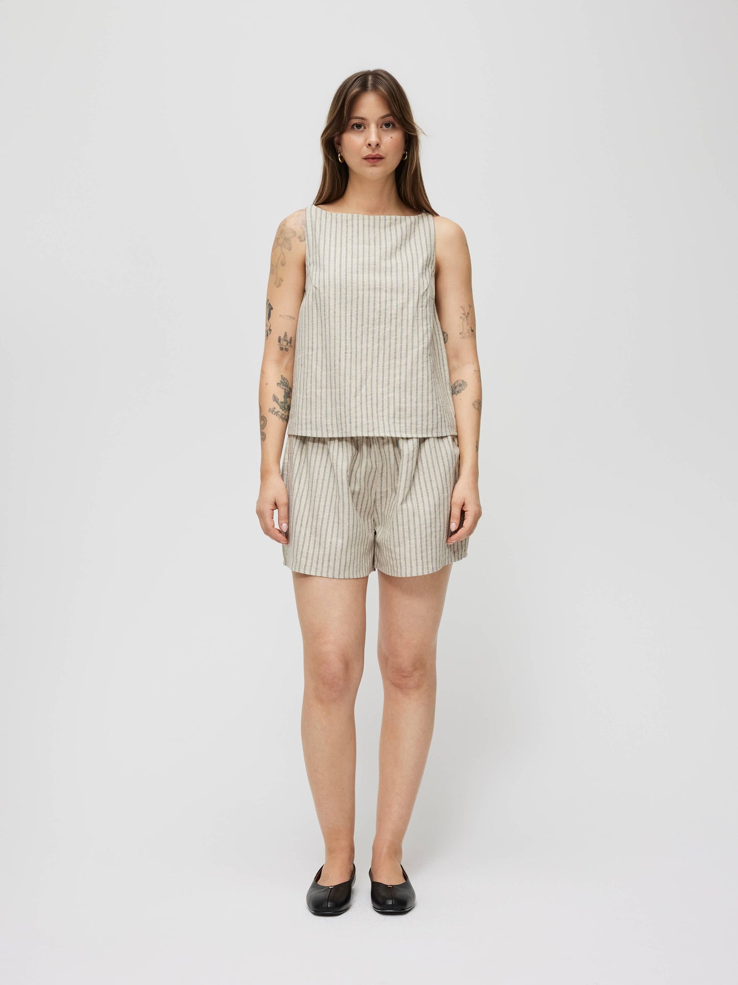 The Macey Shorts | Striped Linen Shorts