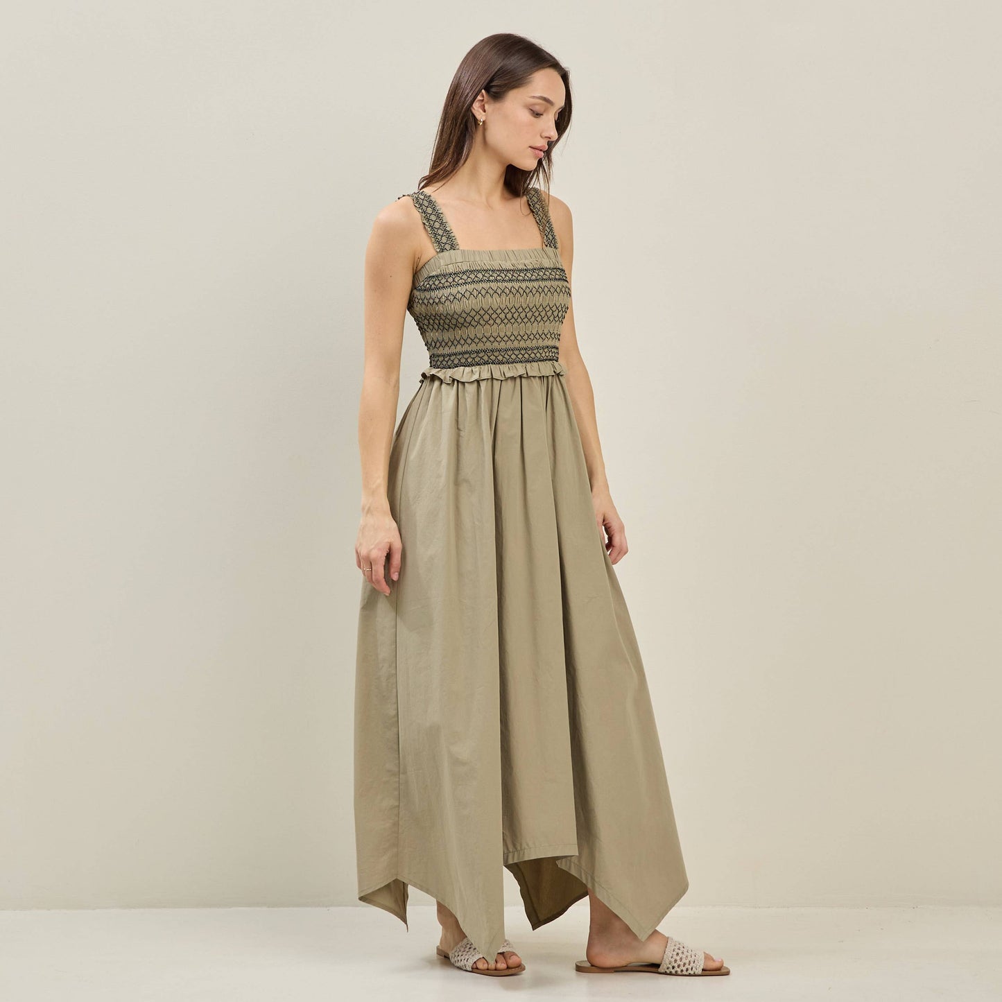 Smocked Midi Dress