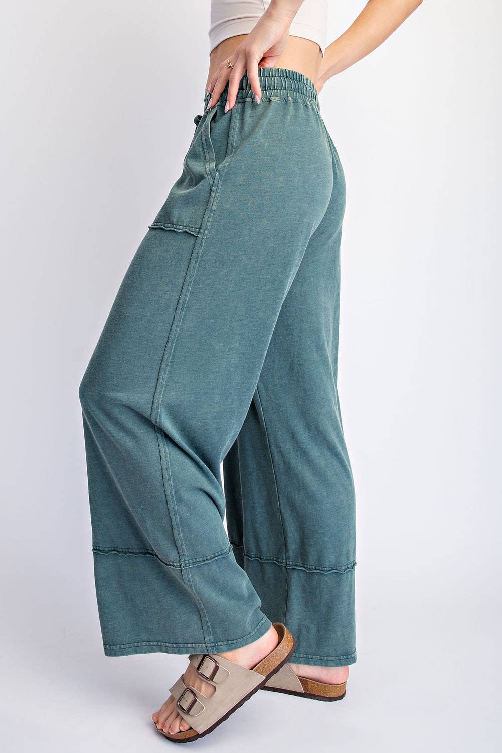 Mineral Washed Pant- Deep Teal