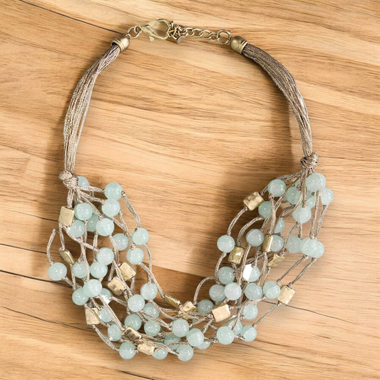 Green Beaded Beach Necklace