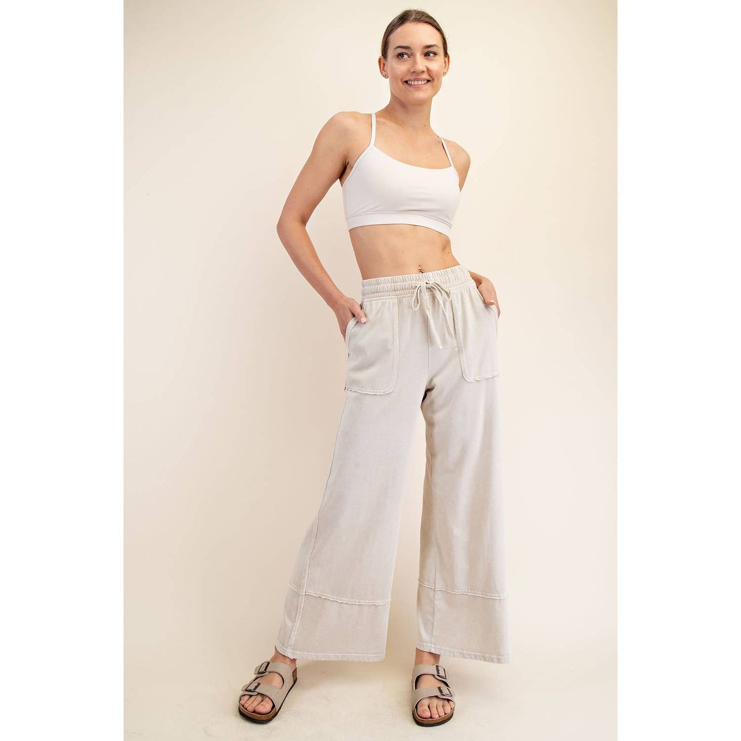 Wide Leg Pant- Taupe