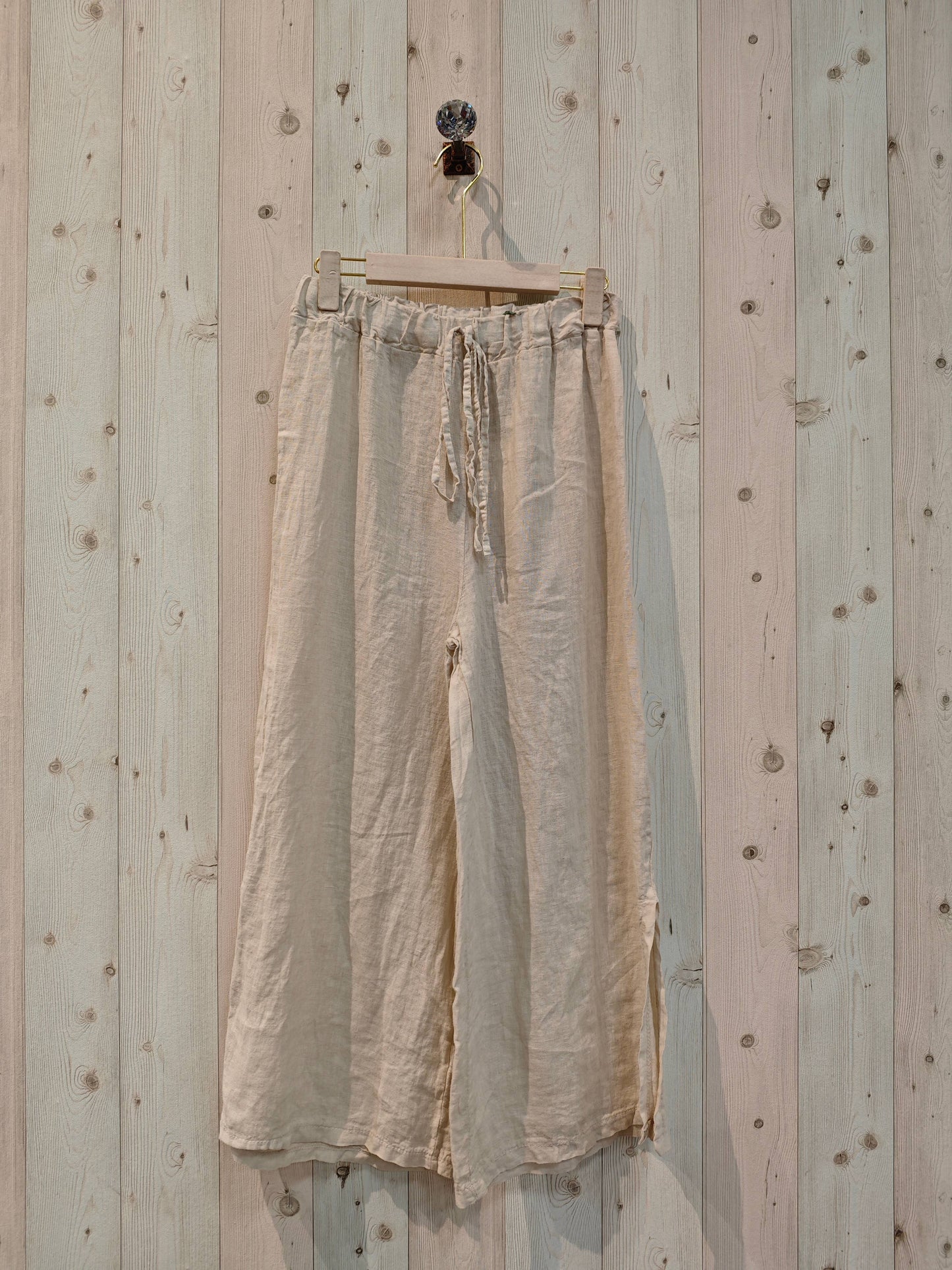 Ref-6380 100% LINEN PANTS: Khaki