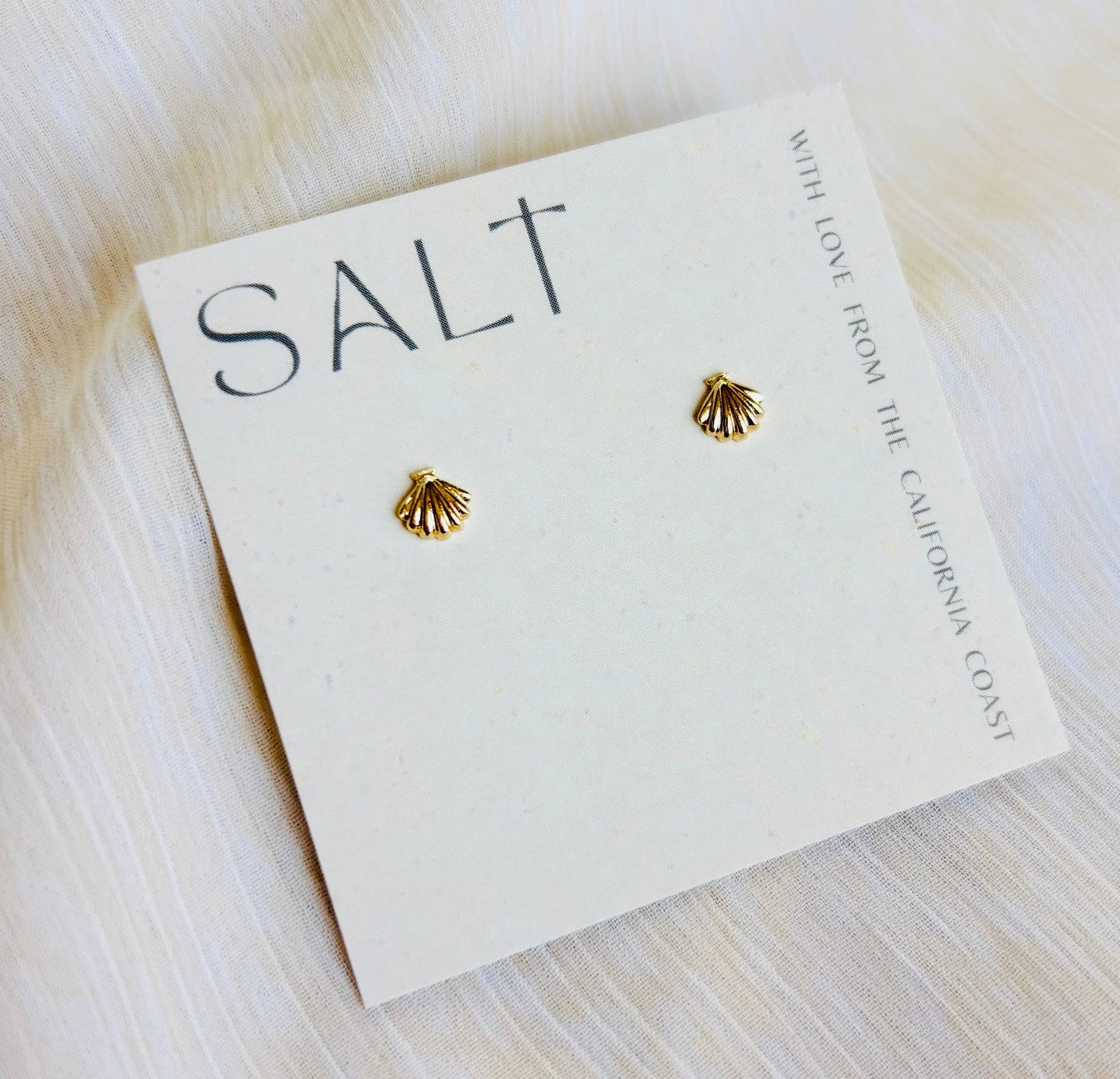 Seashell Studs: 18k Gold