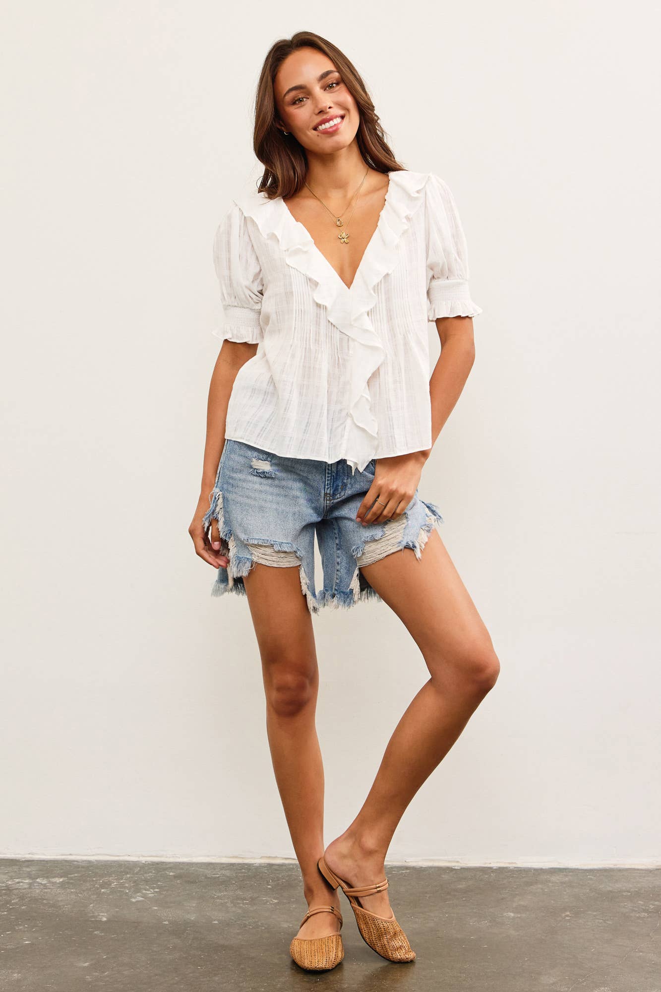 Cotton Ruffled Blouse