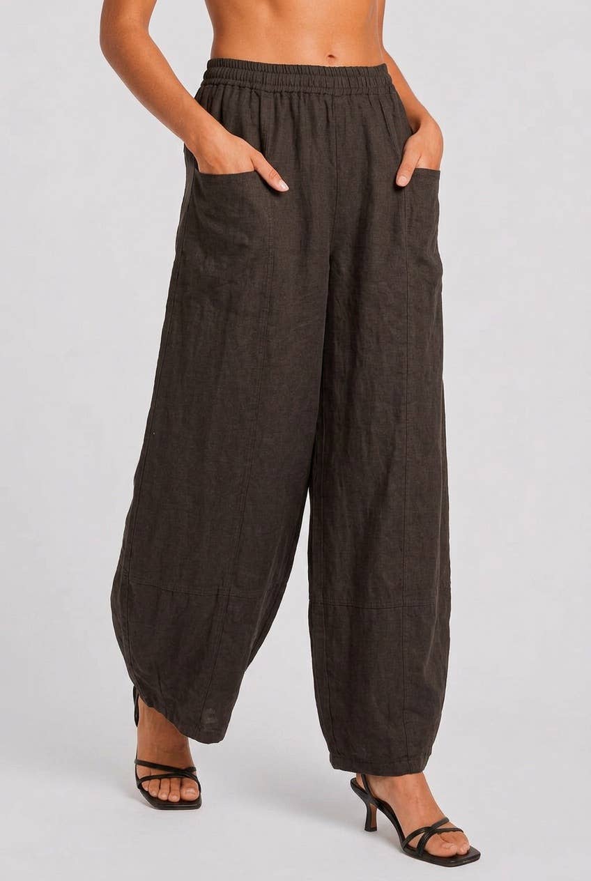 Linen Balloon Pant / Espresso