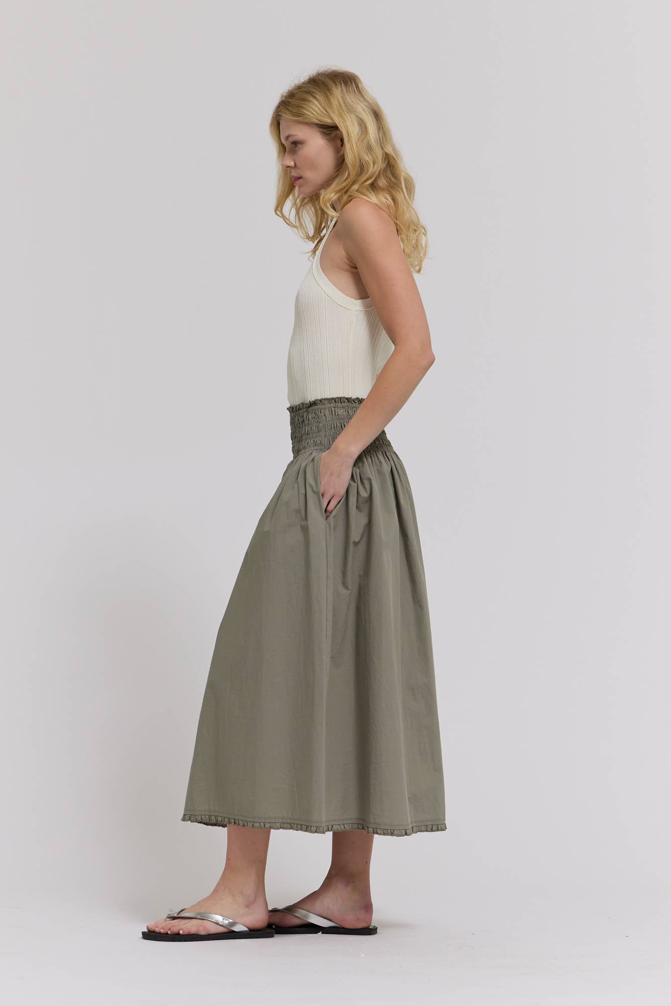 Eyelet Trim Skirt
