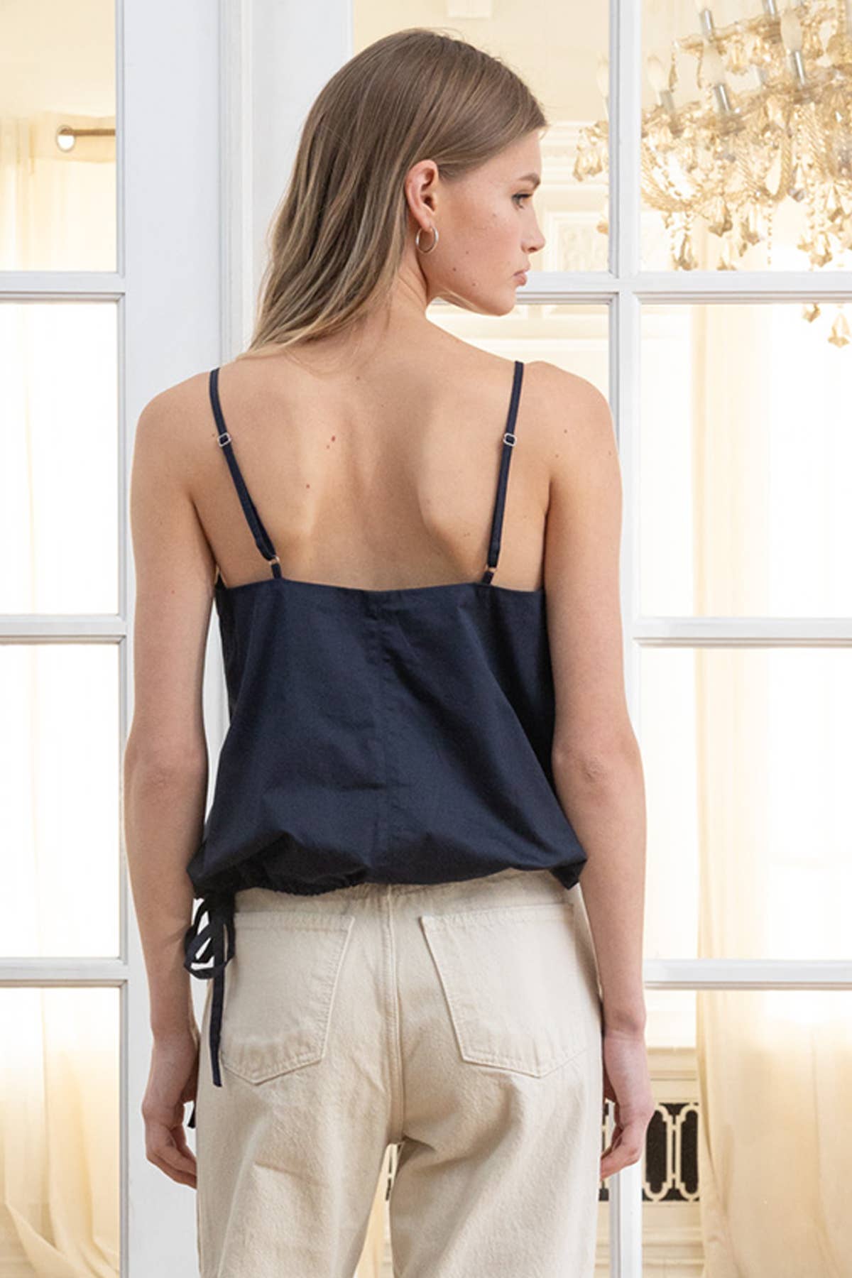 Minimal Square Neck Tank - Navy