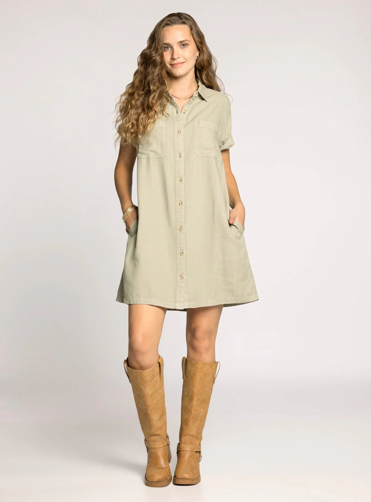 June Dress in Olive