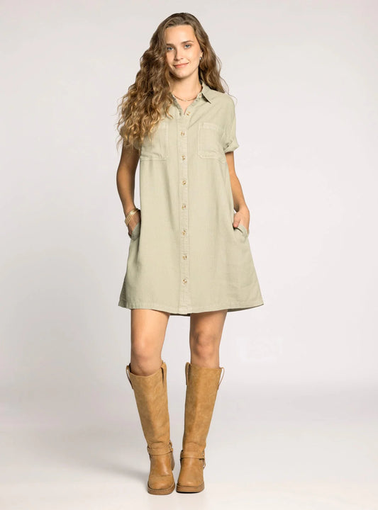 June Dress in Olive
